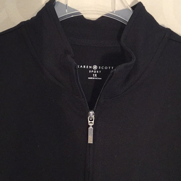 KAREN SCOTT PLUS SIZE BLACK RIBBON TRIM JACKET - Picture 6 of 11